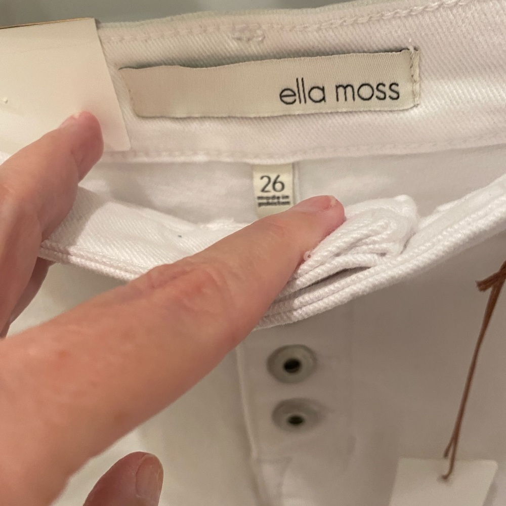 ella moss (Anthropologie) White Denim Cuffed Midi Short - NWT - 26 & 27 - Picture 13 of 14
